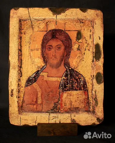 Икона "Христос Вседержитель" дерево, ручная работа — оригинальный подарок