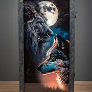 Нарды под стеклом «Лев и мудрый волк» — красивый подарок — фотография 8