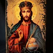 Икона под старину "Христос Вседержитель" — оригинальный подарок — фотография 1