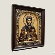 Икона из дерева резная Святой Андрей Боголюбский в подарок — фотография 2