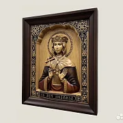 Резная икона Святая Людмила Чешская — необычный подарок — фотография 3