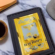 Подарочная обложка на паспорт из кожи «Герб Белгородской области» — фотография 1