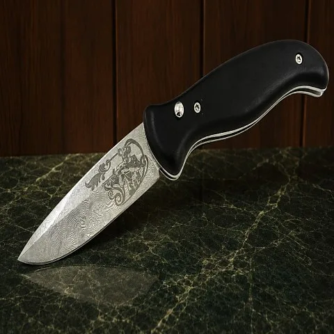 Рабочий нож №1 из дамасской стали — необычный подарок