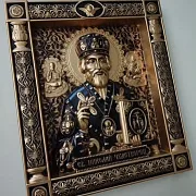 Резная Икона из дерева. Святой Николай Чудотворец — красивый подарок — фотография 4