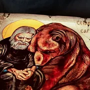 Икона " Серафим Саровский" Старение — оригинальный подарок — фотография 6