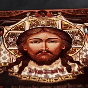 Икона деревянная "Спас Нерукотворный с Евангелиста в подарок — фотография 6