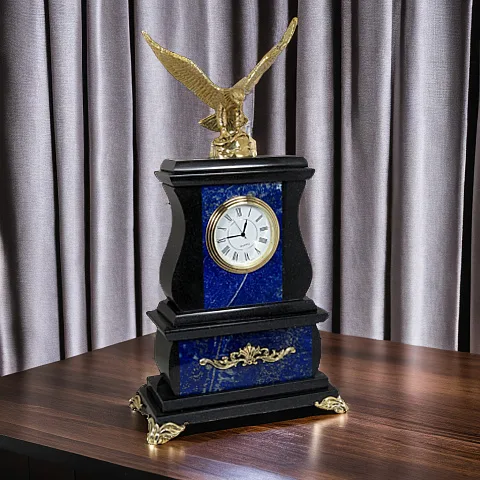 На память: Часы «Орёл» с лазуритом и долеритом, 155×70×290 мм