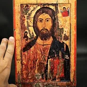 Икона "Христос Вседержитель" дерево, ручная работа — красивый подарок — фотография 1