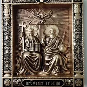 Подарочная резная икона Пресвятая Троица (Новозаветная) — фотография 1