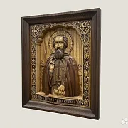 Святой Сергий Радонежский икона из ясеня — необычный подарок — фотография 3