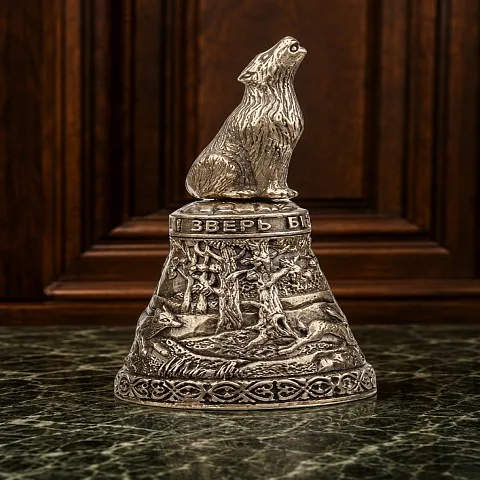 Бронзовый колокольчик «Волк» — красивый подарок