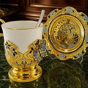 Набор кофейный "Бабочка" Златоуст. — необычный подарок — фотография 1