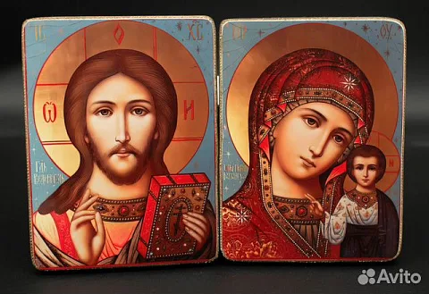 На память: Венчальная пара. Казанская Богоматерь и Спас Вседе