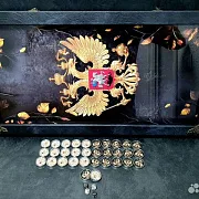 Нарды под стеклом «Золотой Герб России» — необычный подарок — фотография 3