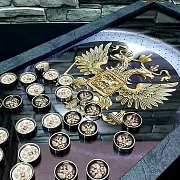 Стальные фишки для нард «Герб России» — красивый подарок — фотография 6