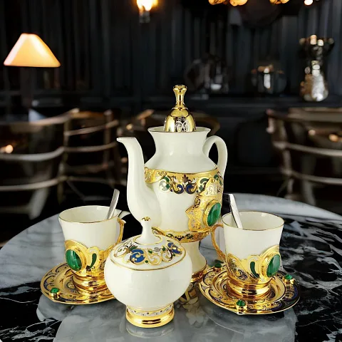 Кофейный набор "Царский малахит" — необычный подарок