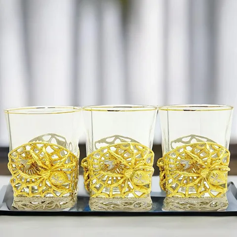 Бокалы для виски "Паук" 3шт. Позолота — красивый подарок