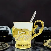 Кофейная чашка "Малахитовая". Златоуст — красивый подарок — фотография 1