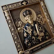 Резная Икона из дерева. Святой Николай Чудотворец — красивый подарок — фотография 5