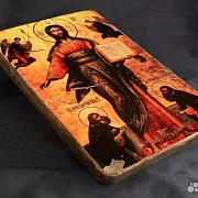 Икона "Спас Смоленский" с припадающими в подарок — фотография 5