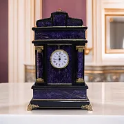 Каминные часы из чароита и долерита — необычный подарок — фотография 1