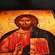 Икона "Христос Вседержитель" дерево, ручная работа — красивый подарок — фотография 5