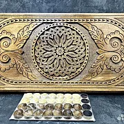 Резные деревянные нарды «Узор» — оригинальный подарок — фотография 5