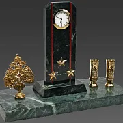 Ручная работа: Часы «Погон» с гербом МЧС и подставками — фотография 2