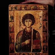 На память: Икона "Святой Пантелеймон-целитель" дерево — фотография 1
